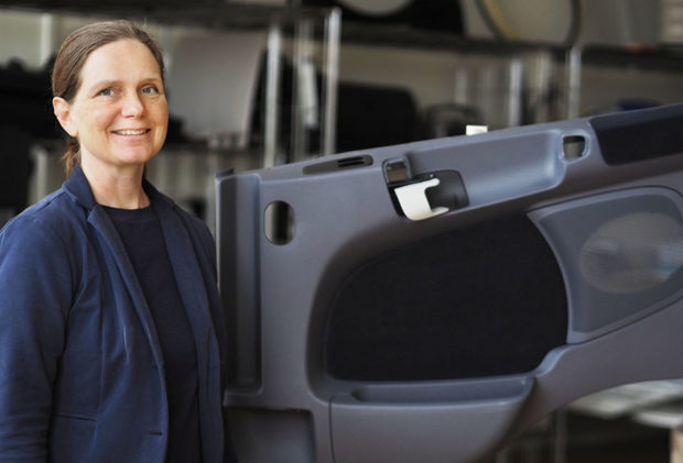 Development Manager Anette Munch Elmér with door panel